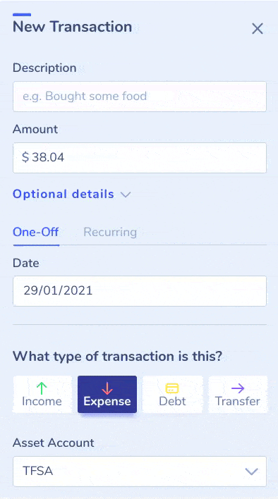 A demo of the transaction autocomplete